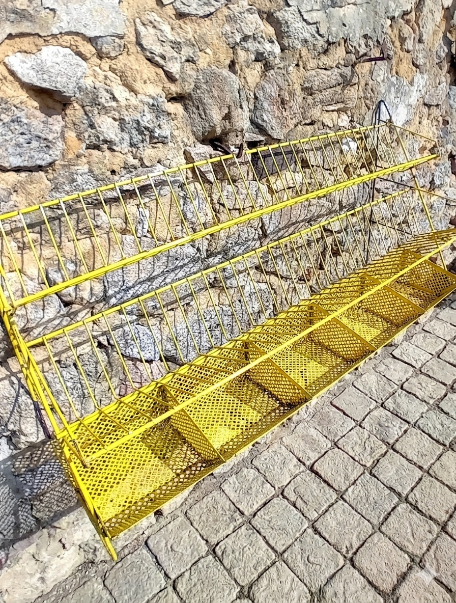 Étagère Murale Industrielle Vintage – Jaune "Sunny" – 4 Compartiments