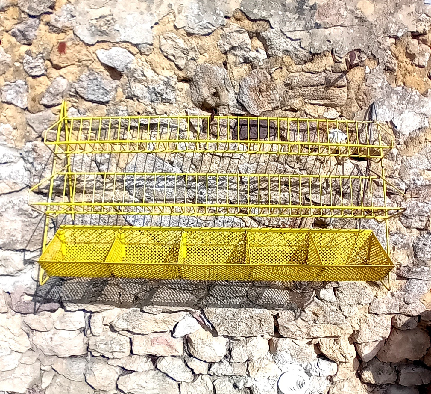 Étagère Murale Industrielle Vintage – Jaune "Sunny" – 4 Compartiments